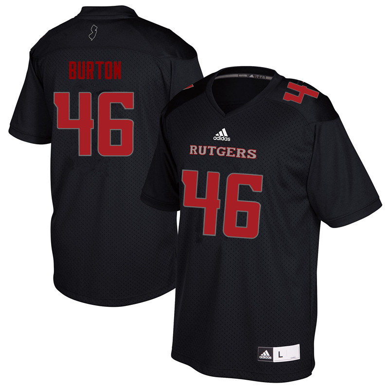 Men #46 Michael Burton Rutgers Scarlet Knights College Football Jerseys Sale-Black - Click Image to Close